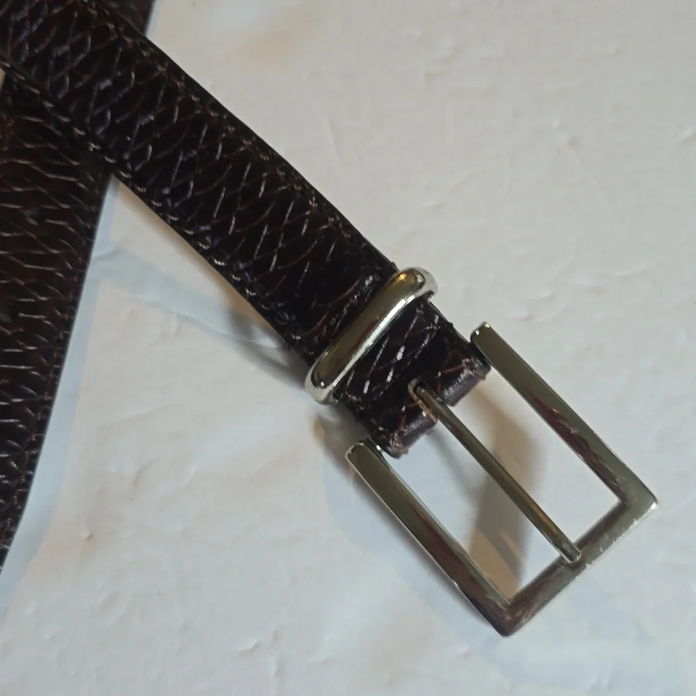 J.Riggings Mens Dark brown Premium leather Woven Dress Belt LUXURY Sz.38